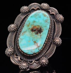 Benny Ramone Navajo 28.5mm Turquoise and Sterling Ring