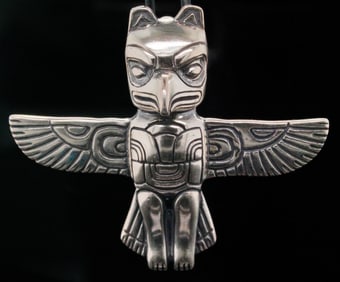 Kabana Sterling Silver 1.25" Thunderbird Pendant