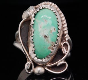 Calvin Tom Navajo Turquoise and Sterling Silver Ring