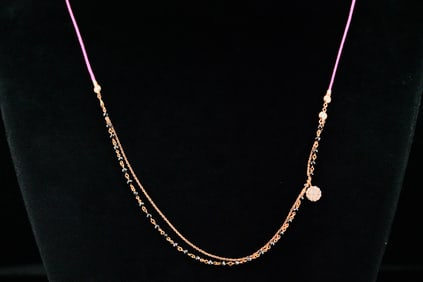 Aaron Basha 1.30ctw Diamond, 18K and Silk Necklace
