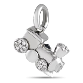 Aaron Basha 18K White Gold and Diamond Train Charm