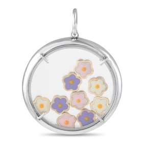 Aaron Basha 18K and Enamel Floating Flower Charm