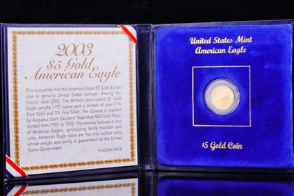 2003 American Gold Eagle 1/10 Oz $5 Gold Coin