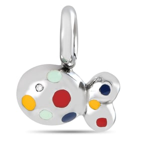 Aaron Basha 18K and Enamel Fish Charm W/Diamond Accent
