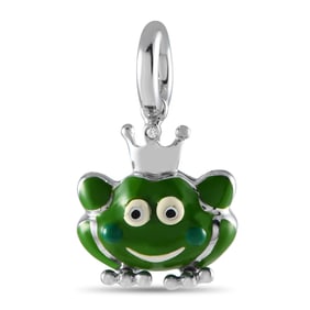 Aaron Basha 18K and Enamel Frog Prince Charm W/Diamond