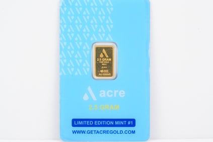 Acre Gold 2.5 Gram 999.9 Fine Gold Bar