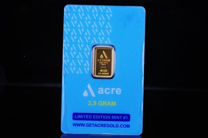 Acre Gold 2.5 Gram 999.9 Fine Gold Bar