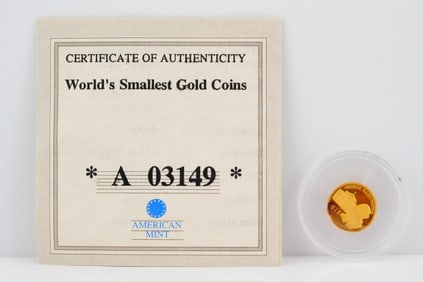 2000 Liberia American Mint 0.73 Gram .999 Gold $25 Coin