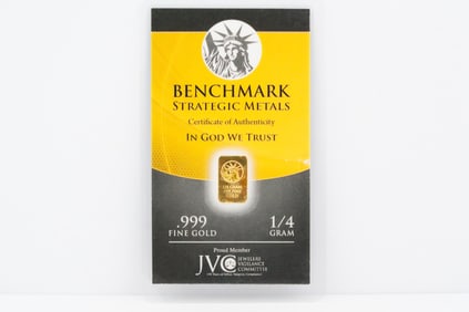 Benchmark Strategic Metals 1/4 Gram .999 Gold Bar