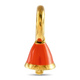 Aaron Basha 18K Yellow Gold and Red Enamel Bell Charm