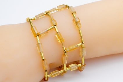 H. Stern 18K and Imperial Topaz Bracelet W/Diamonds