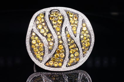 Maggioro 3.30ctw Sapphire, 1.00ctw Diamond and 18K Ring