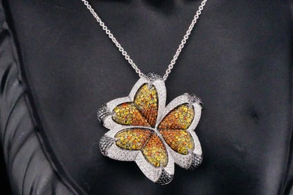 Maggioro 8.75ctw Sapphire & Diamond 18K Necklace