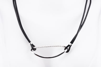 Piero Milano 0.40ctw Diamond, 18K and Leather Necklace