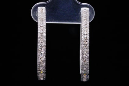 1.00ctw SI1-SI2/G-H Diamond and 14K White Gold Earrings