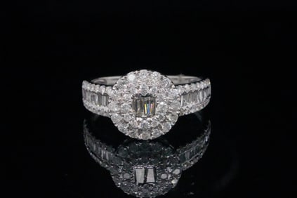 1.00ctw SI1-SI2/G-H Diamond and 14K White Gold Ring
