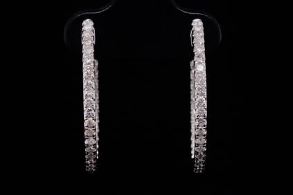 1.00ctw SI1-SI2/G-H Diamond and 14K White Gold Earrings