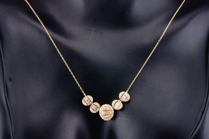 14K Yellow Gold and 0.60ctw Diamond 16" Necklace