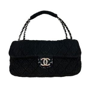 Chanel Rare Black Cloquee XL Classic Flap