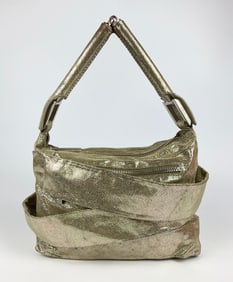 Fendi Gold Leather Wrapping Straps Small Shoulder Bag