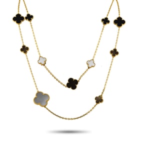 Van Cleef & Arpels Magic Alhambra MOP and Onyx Necklace