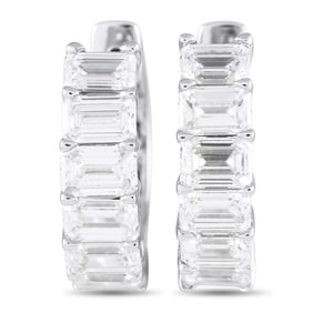 3.20ctw Diamond and 18K White Gold 0.65" Earrings