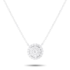 18K White Gold and 0.50ctw Diamond 18" Necklace
