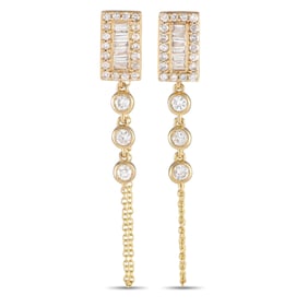 14K Yellow Gold and 0.60ctw Diamond Dangle Earrings