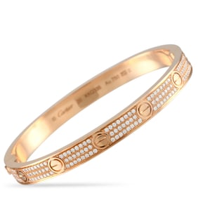 Cartier 2.36ctw Diamond 18K Rose Gold Love Bracelet