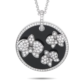 Cartier Caresse d'Orchidees 18K, Diamond, Onyx Necklace
