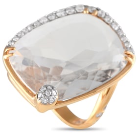 Casato 0.35ctw Diamond, Rock Crystal, and 18K Ring