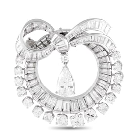 7.00ctw SI2/G-H Diamond and Platinum Vintage Brooch