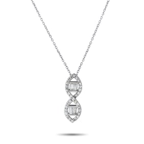 18K White Gold and 0.35ctw Diamond 17.5" Necklace
