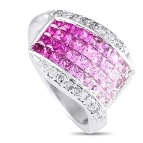 2.10ctw Ruby, 0.40ctw Diamond, 14K White Gold Ring