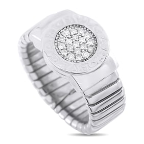 Bvlgari 18K White Gold and Diamond Ring