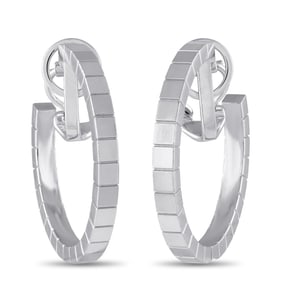Cartier Lanires 18K White Gold Hoop Earrings