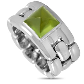Chaumet 18K White Gold and Peridot Soft Shank Ring