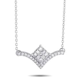 10K White Gold and 0.30ctw Diamond 17" Necklace