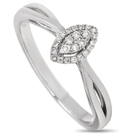 14K White Gold and 0.10ctw Diamond Ring