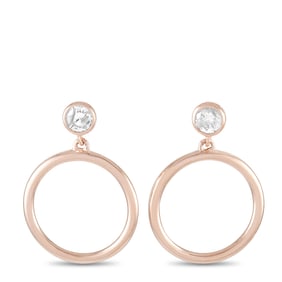 14K Rose Gold and 0.20ctw Diamond Drop Earrings