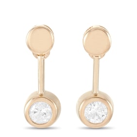 14K Yellow Gold and 0.15ctw Diamond Earrings
