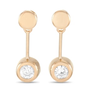 14K Yellow Gold and 0.25ctw Diamond 0.50" Earrings