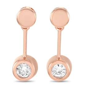 14K Rose Gold and 0.25ctw Diamond 0.50" Earrings