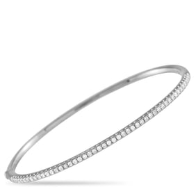 18K White Gold and 0.50ctw Diamond Bangle Bracelet