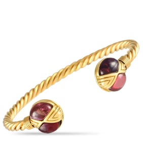 Bvlgari 18K Yellow Gold and Tourmaline Cuff Bracelet