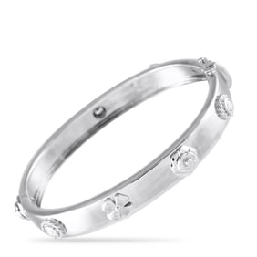 Chanel Camelia 18K White Gold and Diamond Bracelet