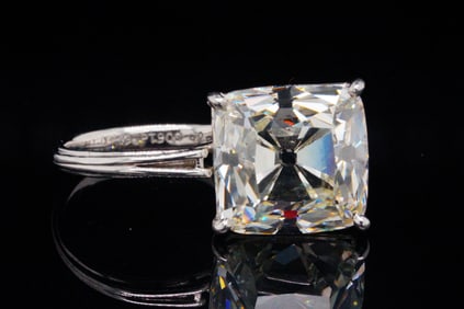 15.52ct GIA SI1/N Mine Cut Diamond and Platinum Ring
