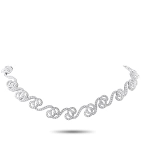 7.60ctw Diamond and 18K White Gold Choker Necklace