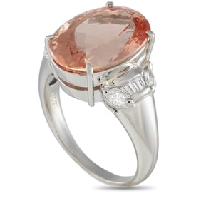 10.30ct Topaz, 0.40ctw Diamond and Platinum Ring