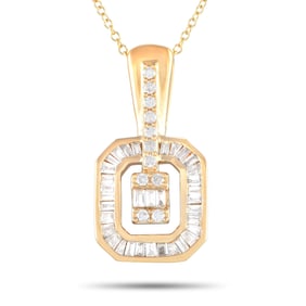 14K Yellow Gold and 0.35ctw Diamond 16" Necklace